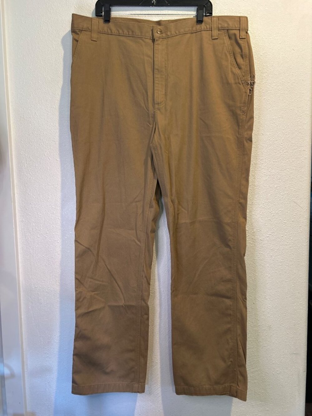 Carhartt Mens 42x34 Relaxed Fit Cotton Khaki Work Pants Brown 100095 253